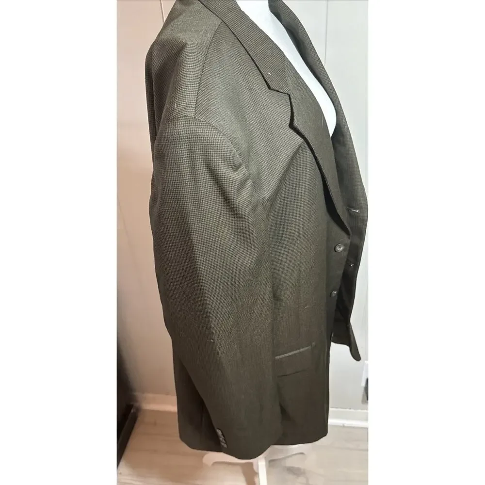 Dark Green Vintage Cellini Linea Mens Size 46L Blazer Sports Coat/pants V8